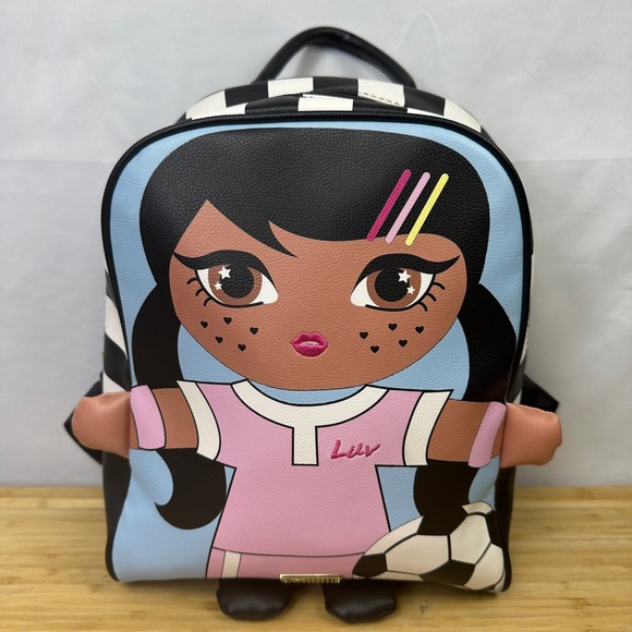 Betsey Johnson Handbags - Luv Betsey Johnson Soccer Girl Mini Backpack Black White Striped‎ Character Bag